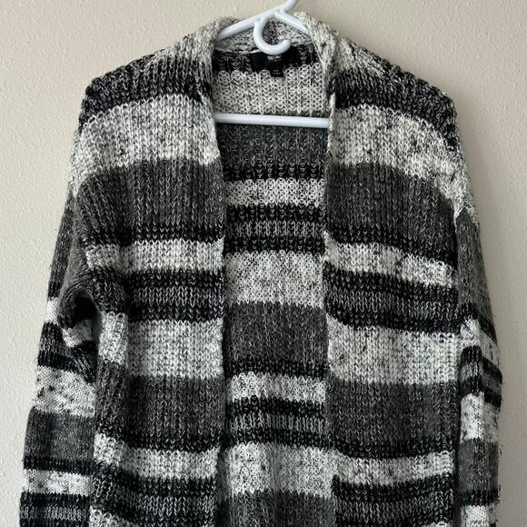 Vintage Mossimo Knit open cardigan sweater striped long normcore Y2K winter S - Picture 3 of 11